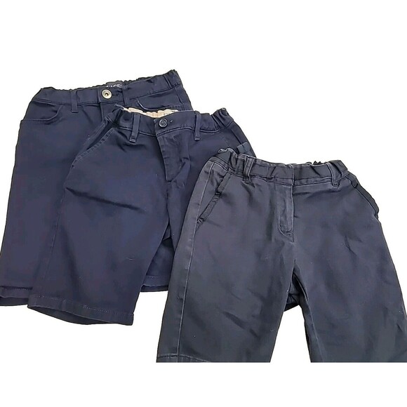3 Pair Girl's‎ Size 8 Navy Blue Uniform Shorts Children's Place Nautica Gap - Picture 1 of 12